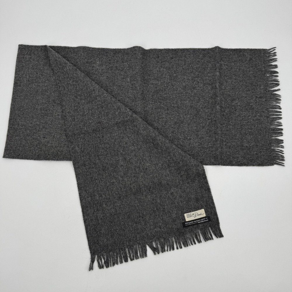 The Denver Scarf Unisex OS Charcoal Grey 100% Merino Wool Handwoven West Germany